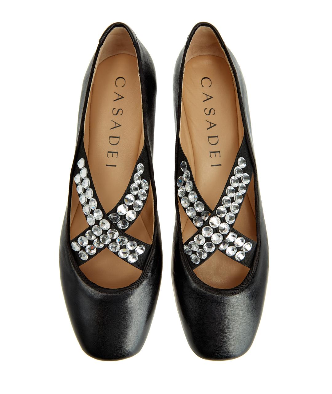 CASADEI Черные кожаные балетки, фото 5
