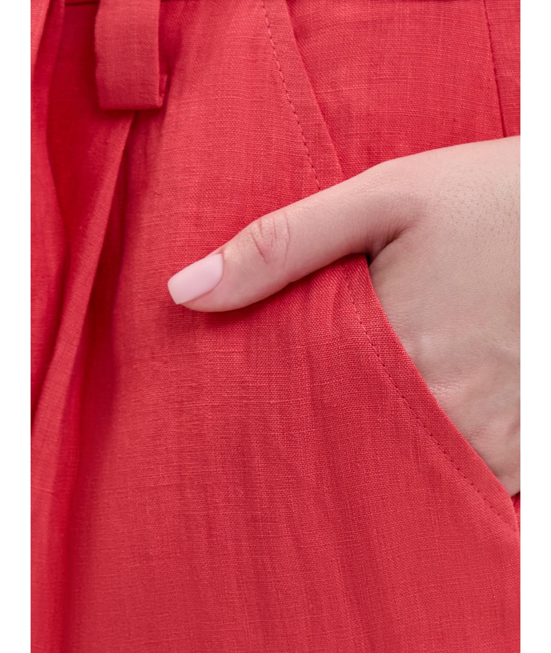 ELEVENTY Красные льняные шорты, фото 5