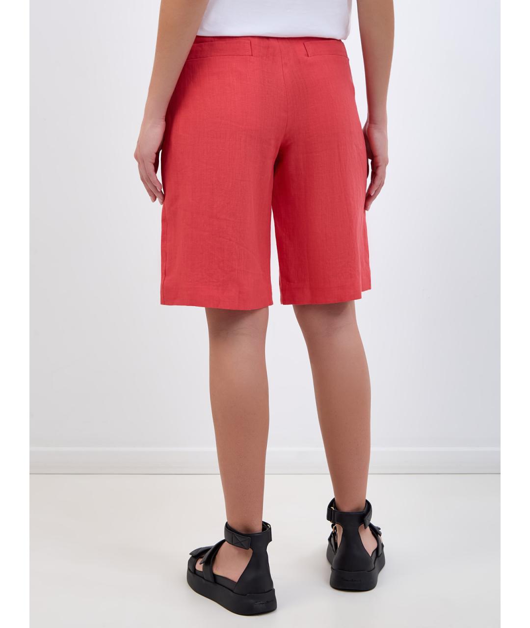 ELEVENTY Красные льняные шорты, фото 4