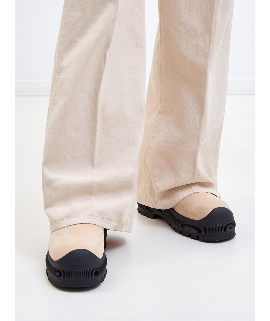 JIL SANDER Бежевые замшевые ботинки, фото 2