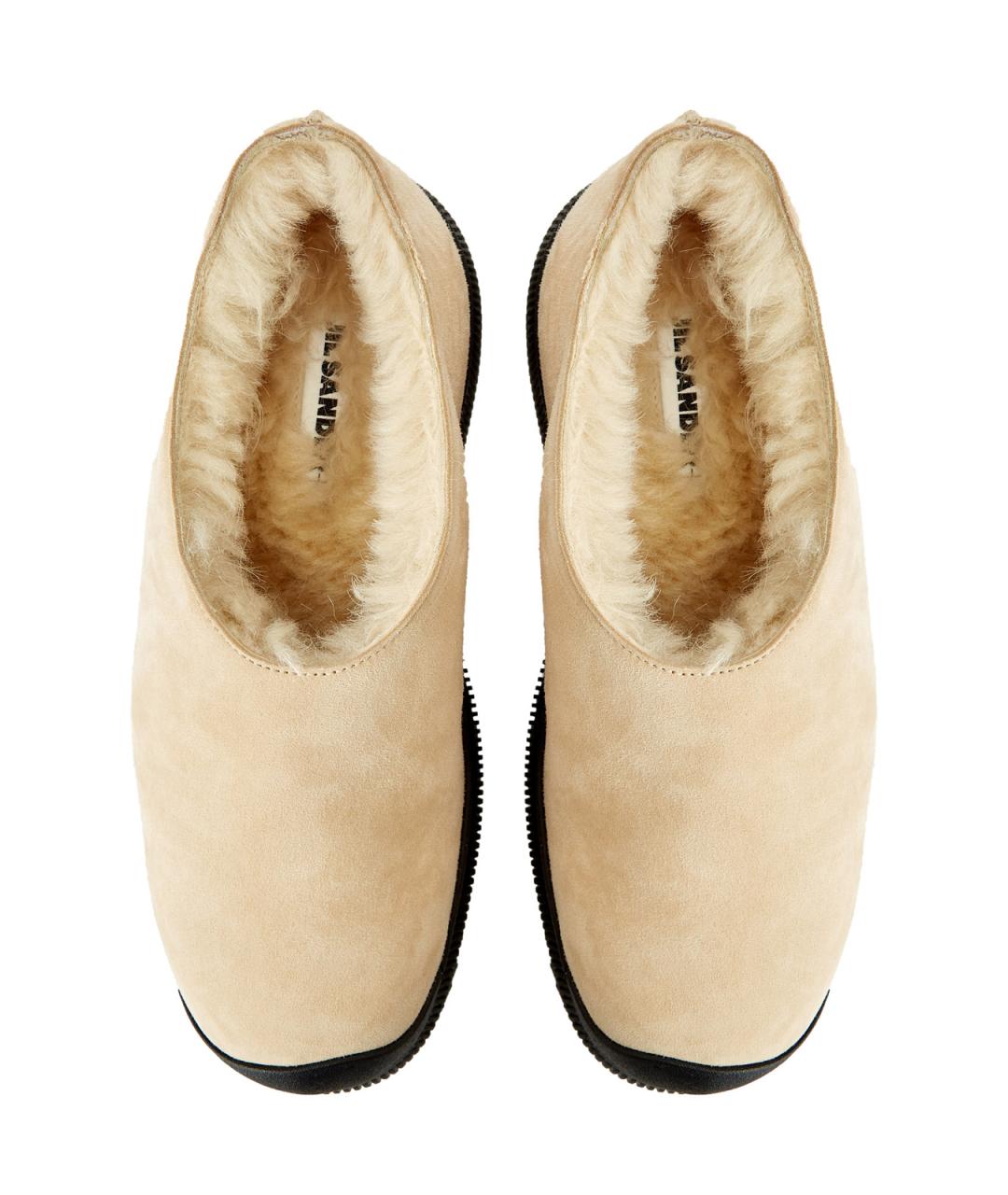 JIL SANDER Бежевые замшевые ботинки, фото 5