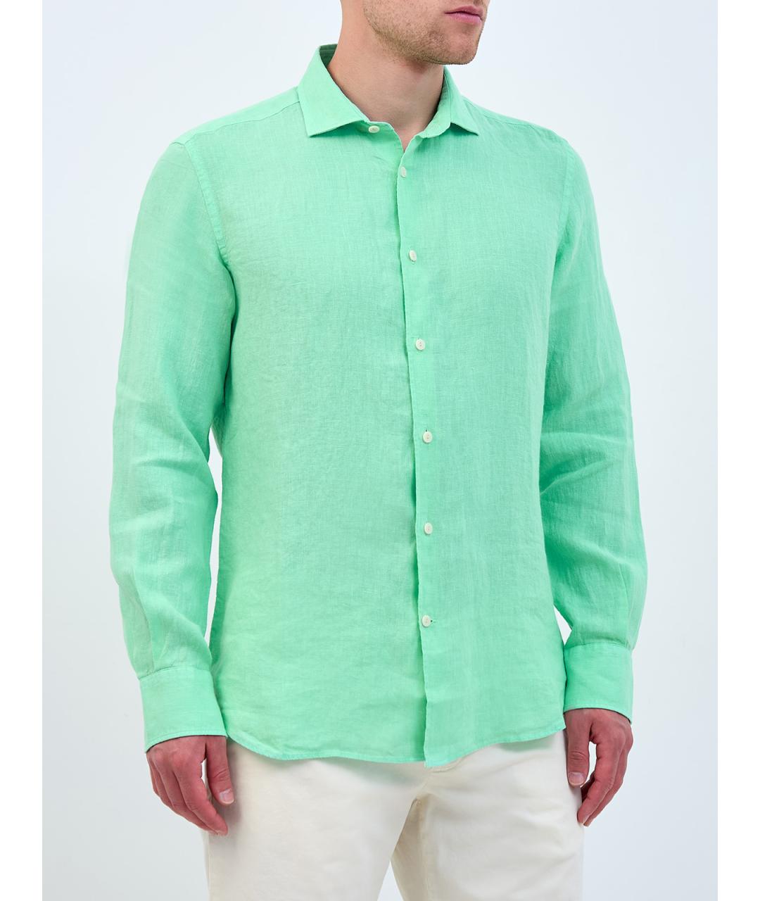 MC2 SAINT BARTH Зеленая льняная кэжуал рубашка, фото 3