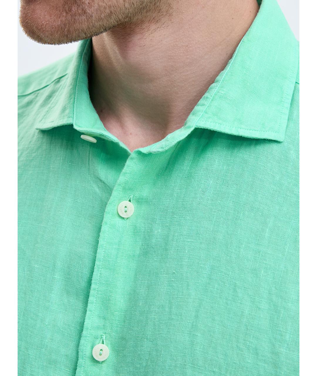 MC2 SAINT BARTH Зеленая льняная кэжуал рубашка, фото 5