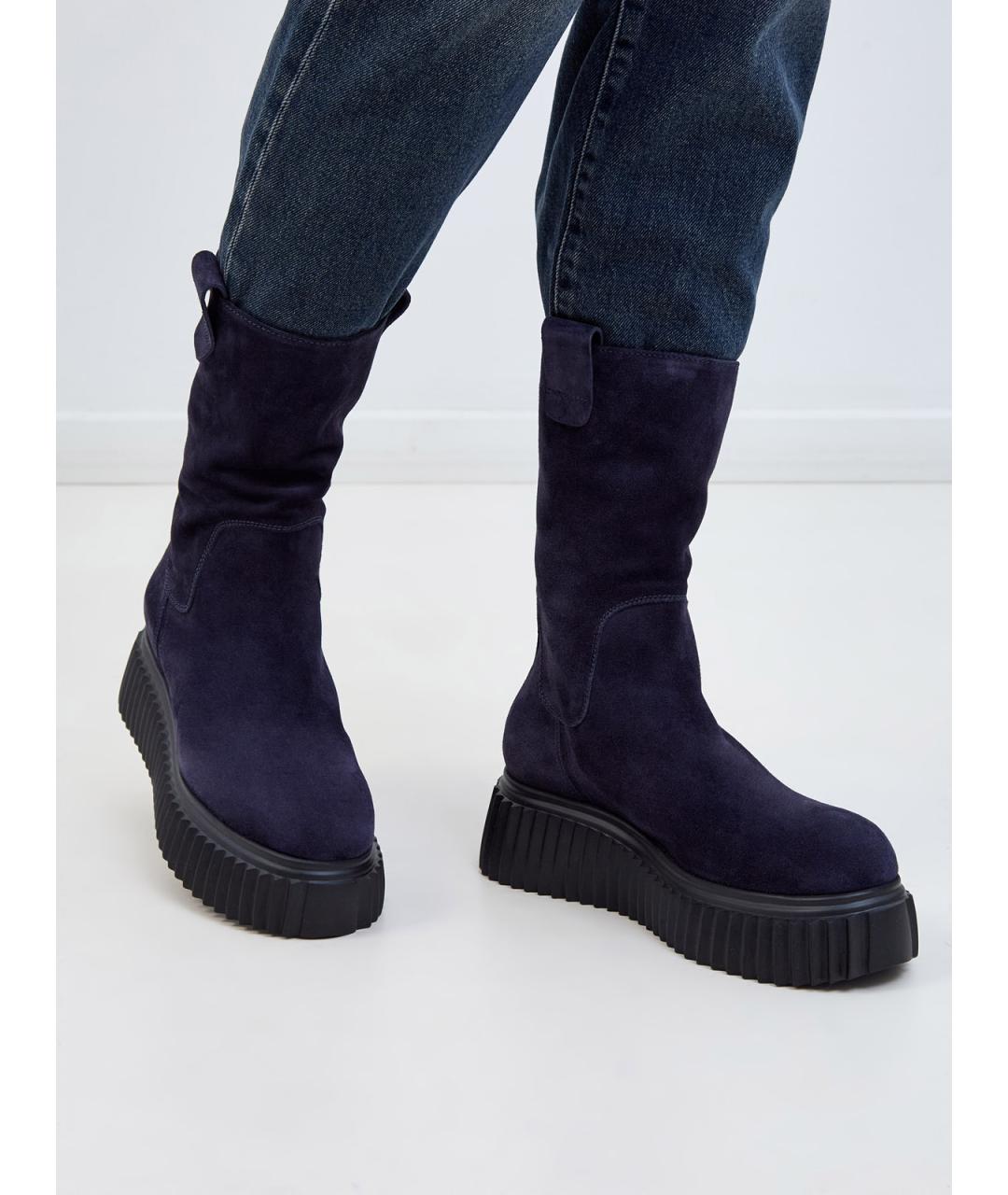 AGL Темно-синие замшевые ботинки, фото 2