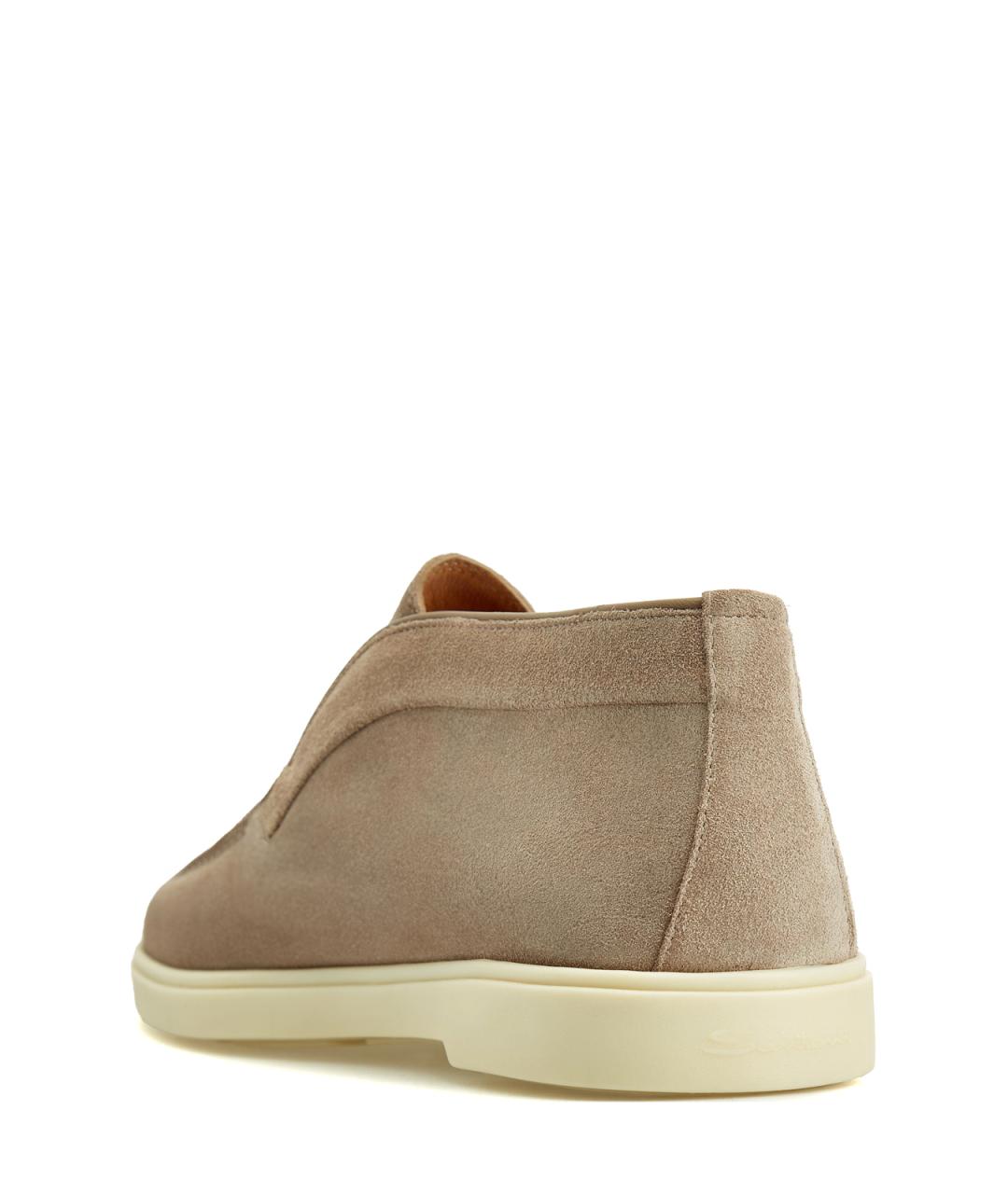 SANTONI Бежевые замшевые ботинки, фото 3