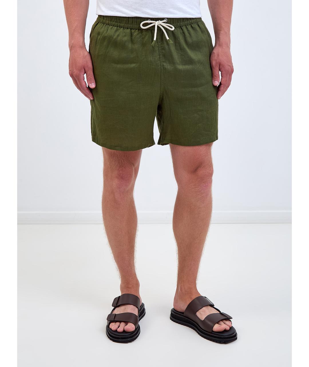 MC2 SAINT BARTH Зеленые льняные шорты, фото 3