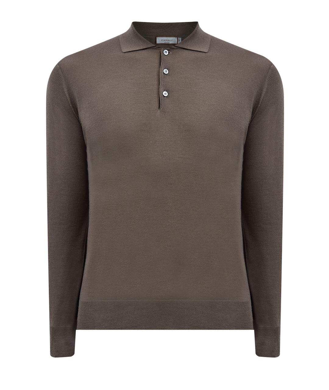 CANALI Хаки поло с длинным рукавом, фото 1