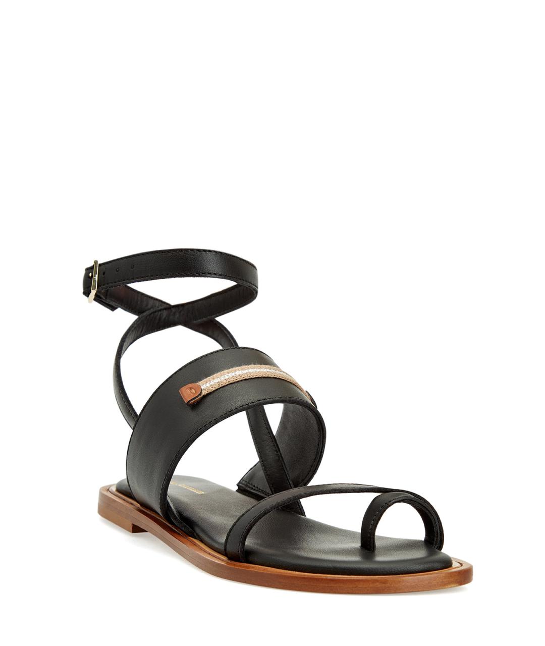 LORENA ANTONIAZZI Черные кожаные сандалии, фото 3