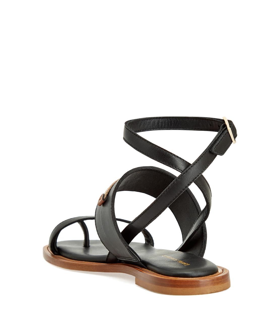 LORENA ANTONIAZZI Черные кожаные сандалии, фото 4