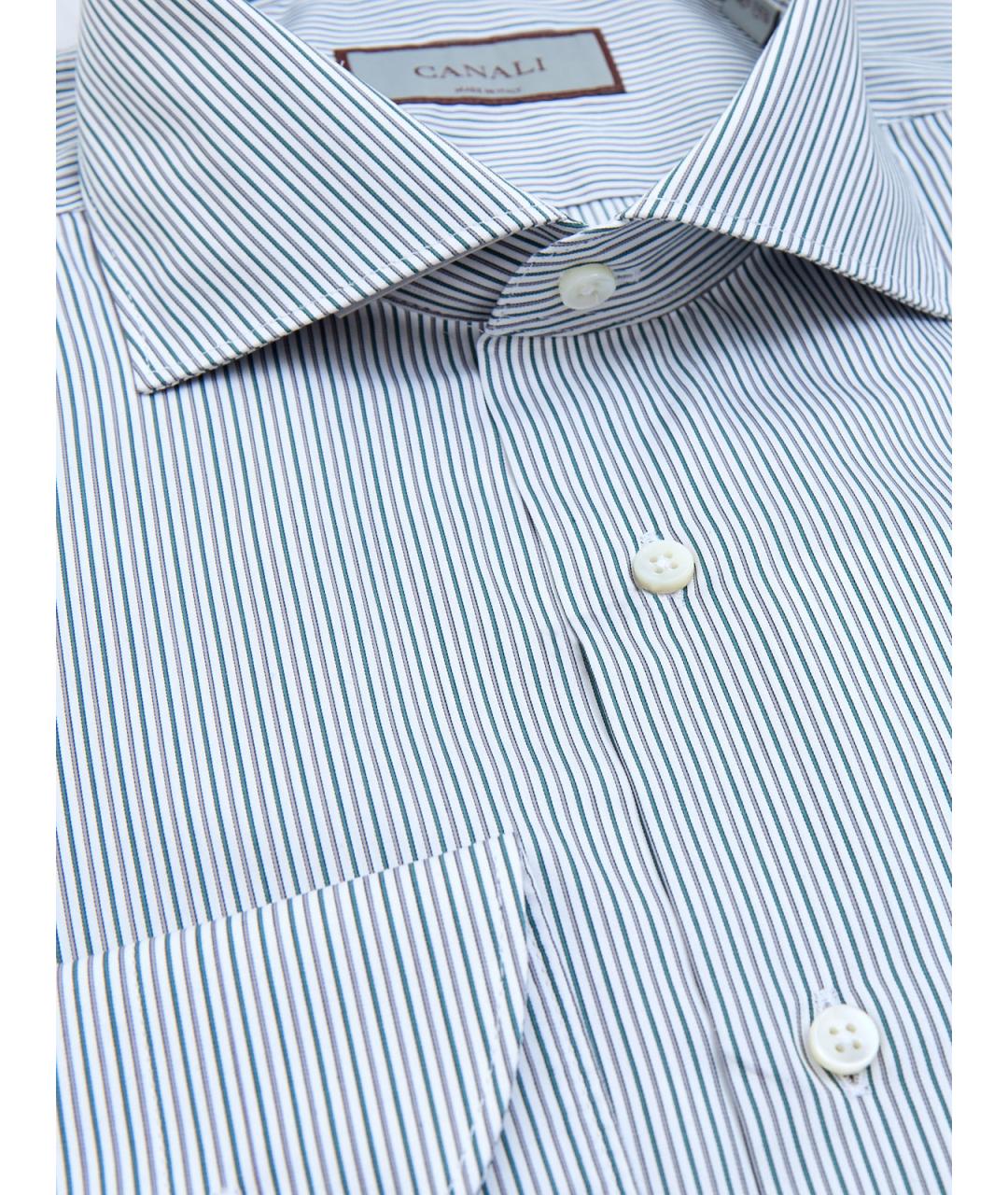 CANALI Зеленая хлопковая кэжуал рубашка, фото 3