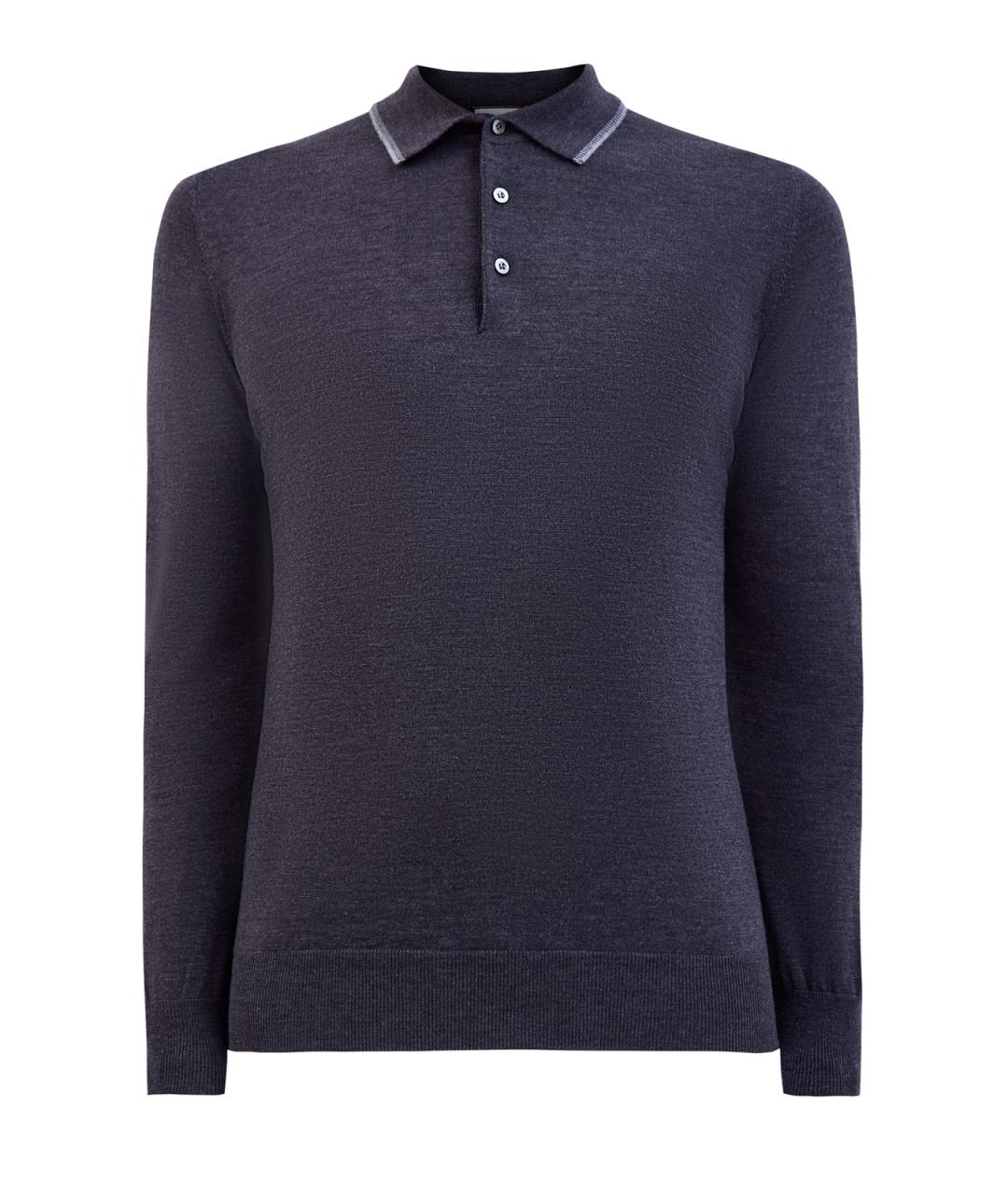 CANALI Серое поло с длинным рукавом, фото 1