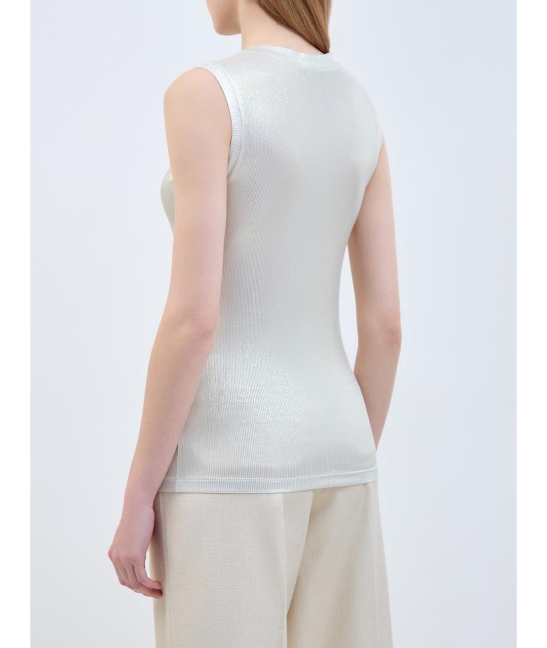PESERICO Белая вискозная майка, фото 4