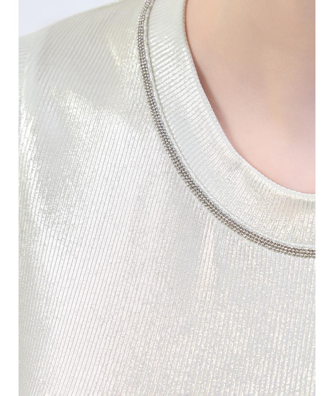 PESERICO Белая вискозная майка, фото 5