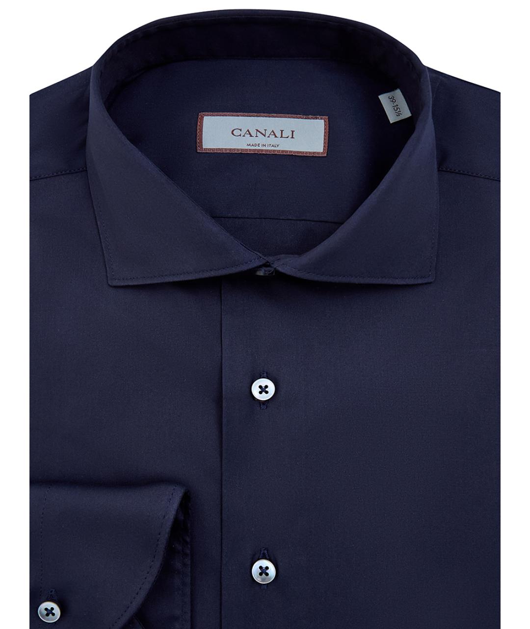 CANALI Синяя хлопковая кэжуал рубашка, фото 2