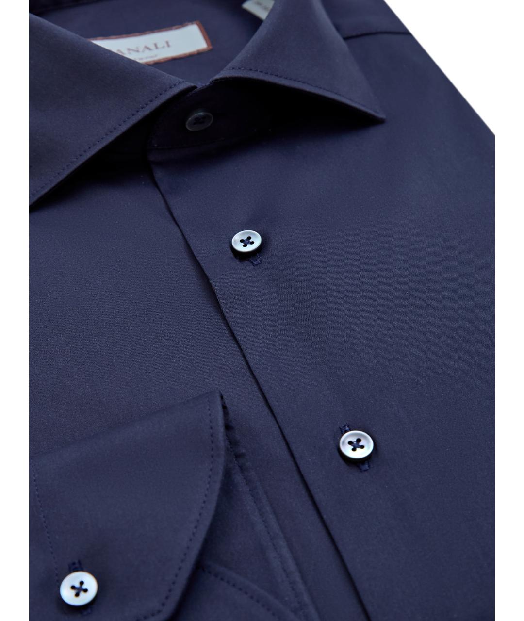 CANALI Синяя хлопковая кэжуал рубашка, фото 3