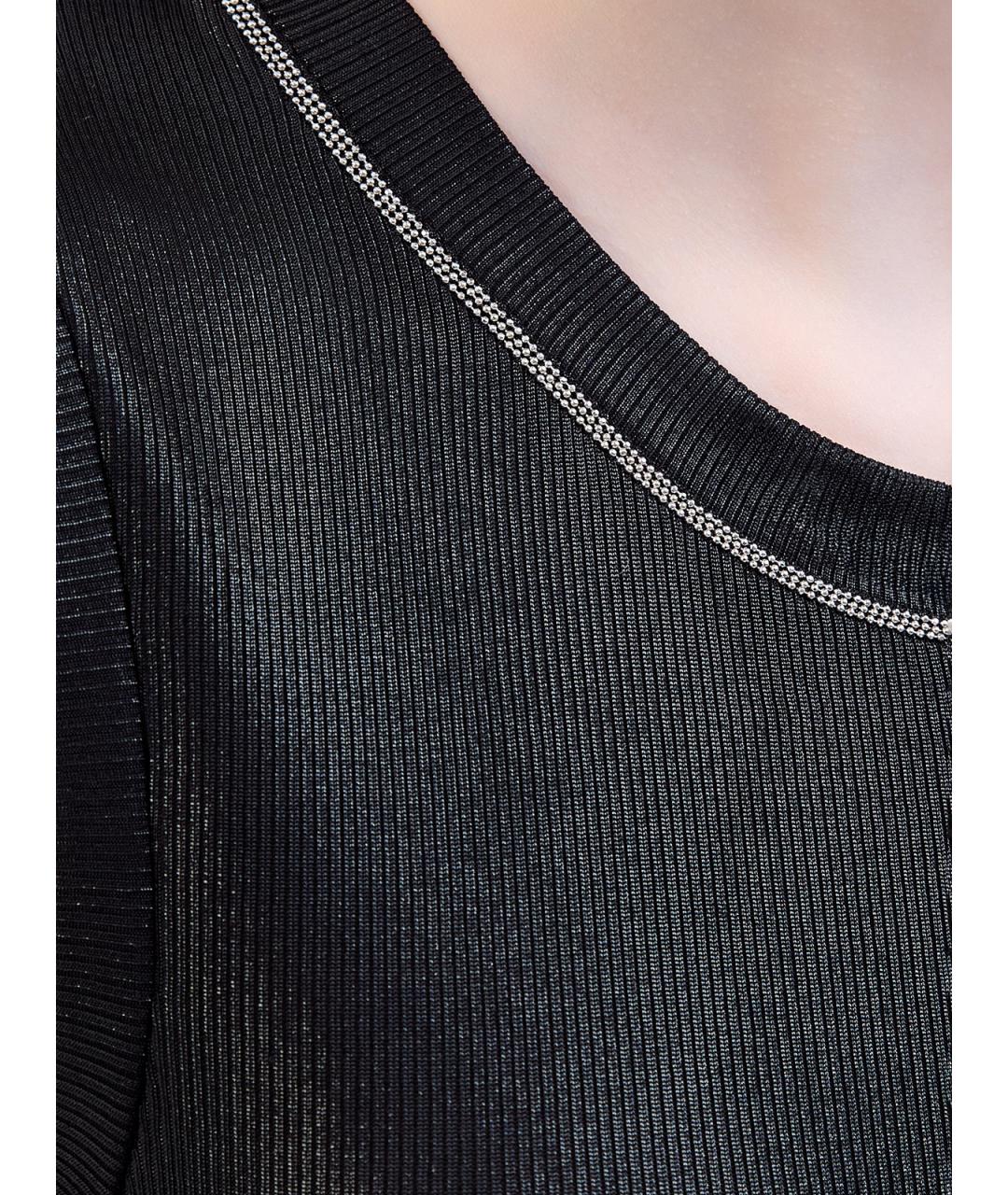 PESERICO Черная вискозная блузы, фото 5