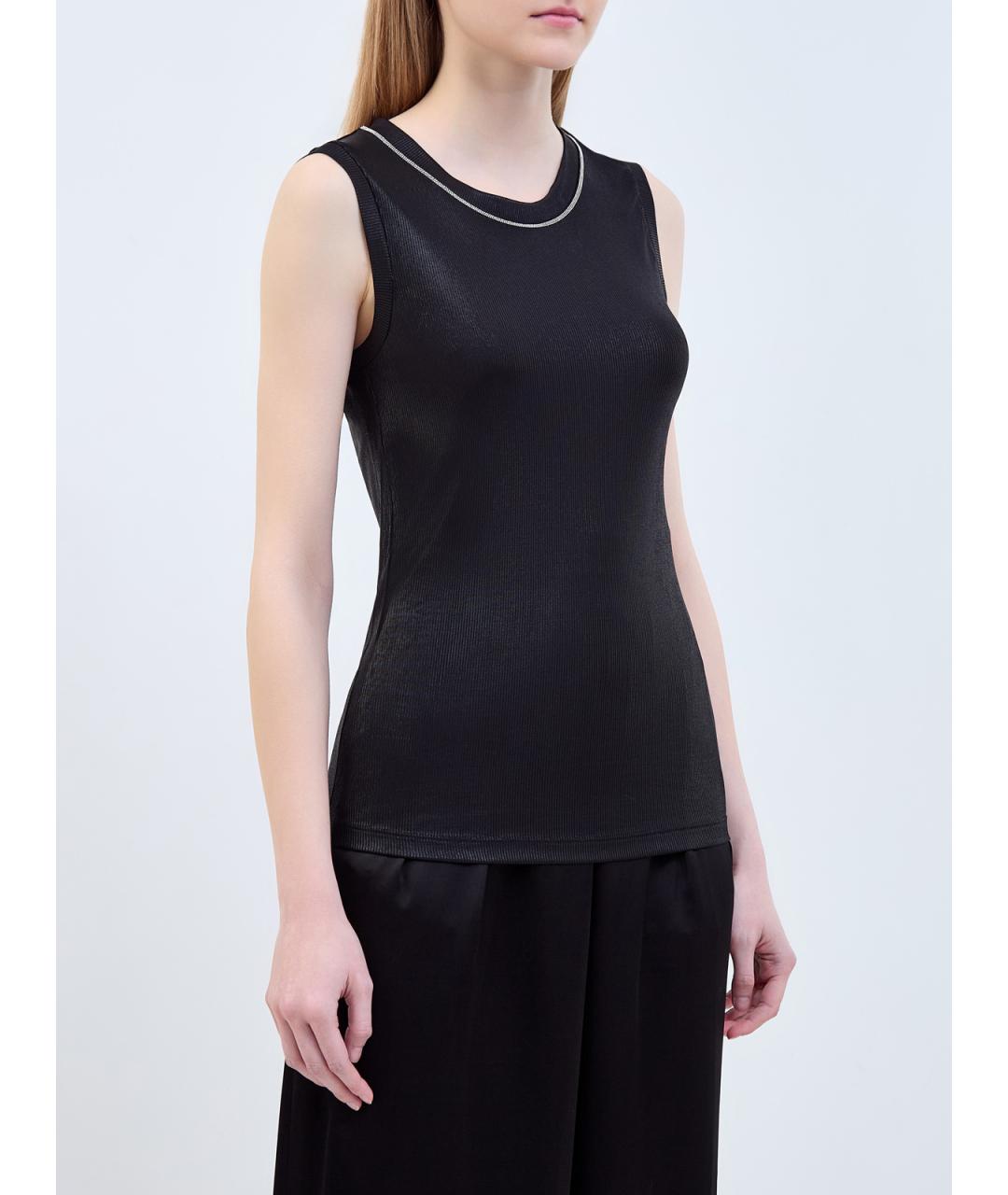 PESERICO Черная вискозная блузы, фото 3