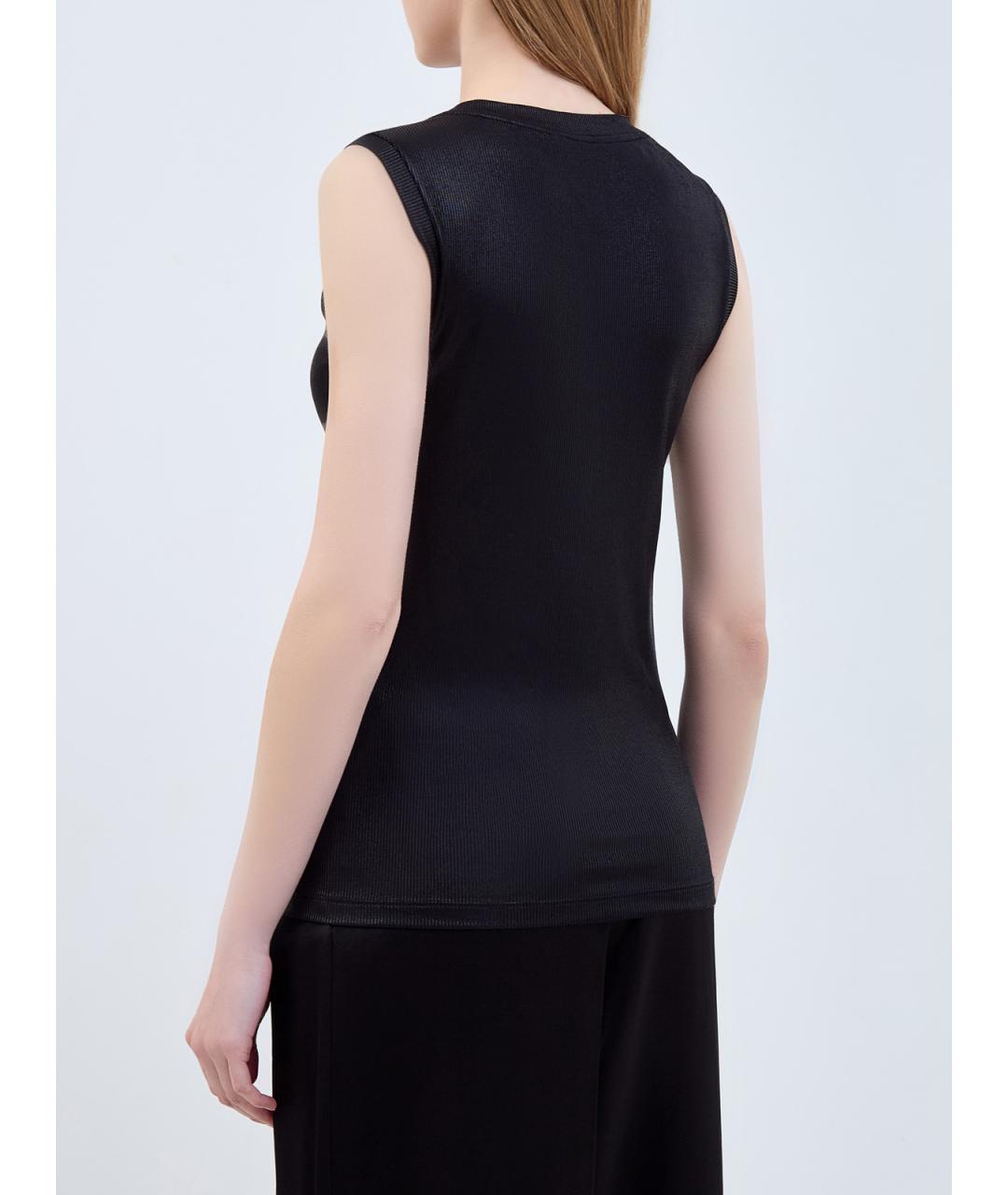 PESERICO Черная вискозная блузы, фото 4