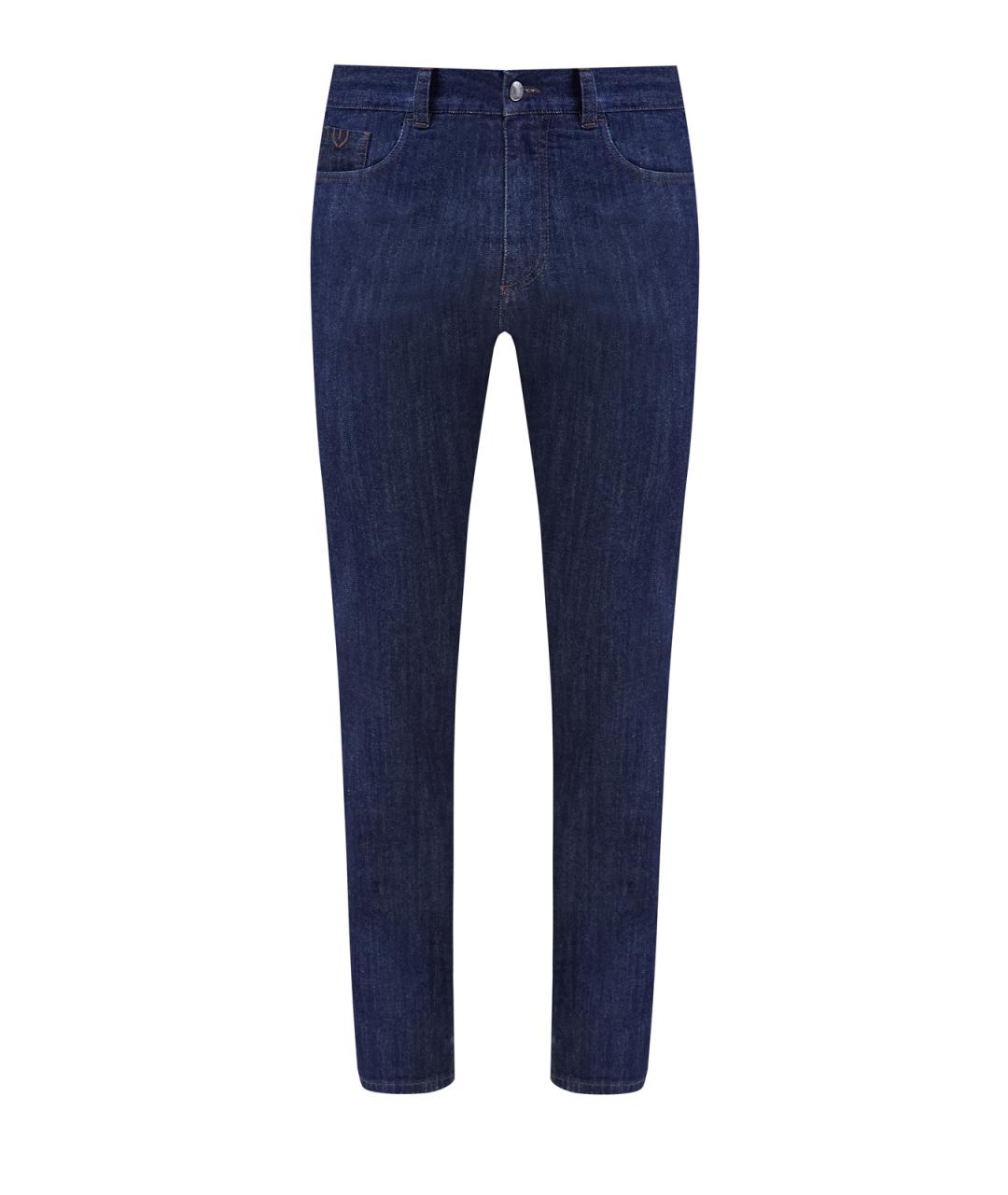 CANALI Синие хлопковые джинсы скинни, фото 1