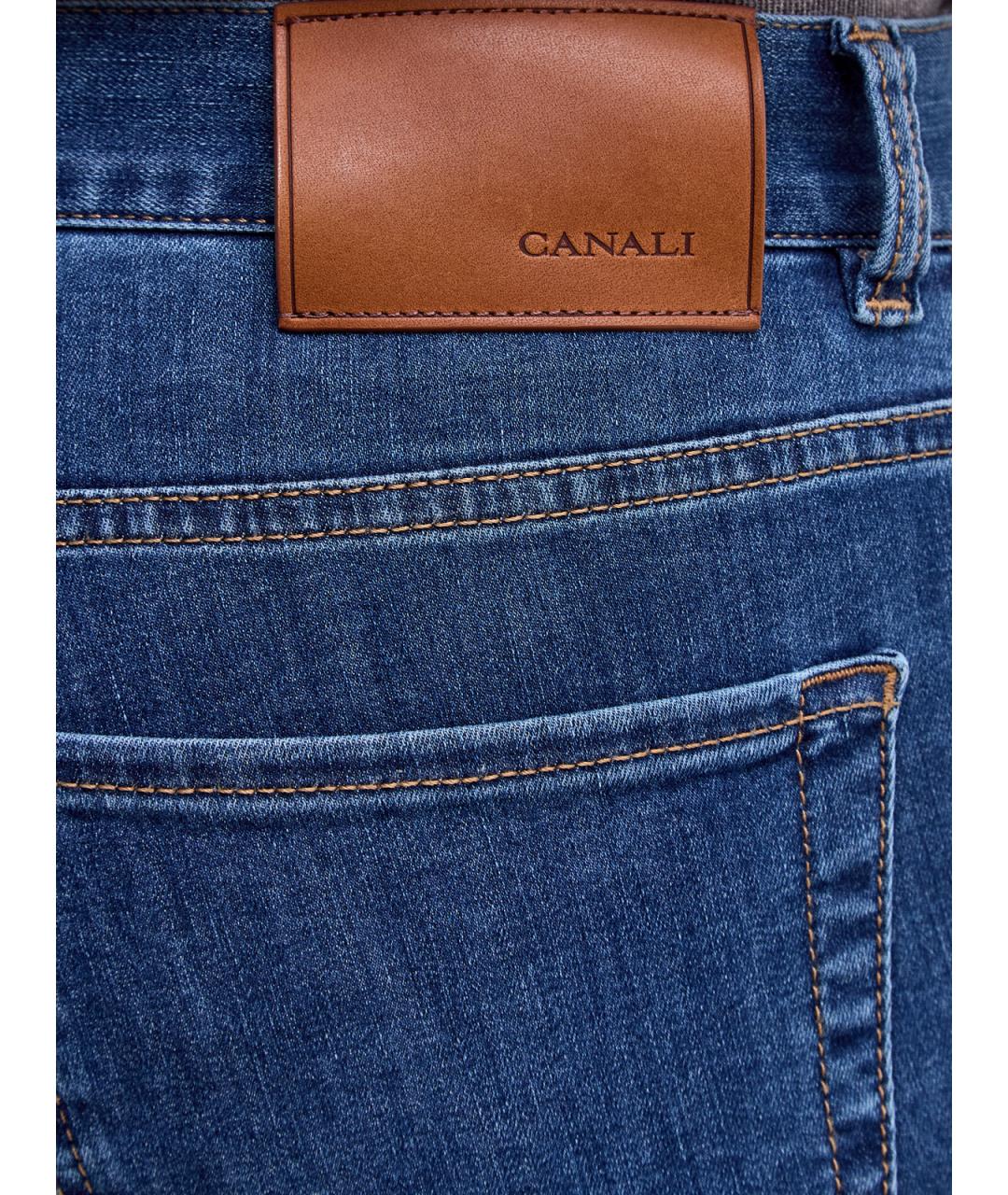 CANALI Синие хлопковые прямые джинсы, фото 5
