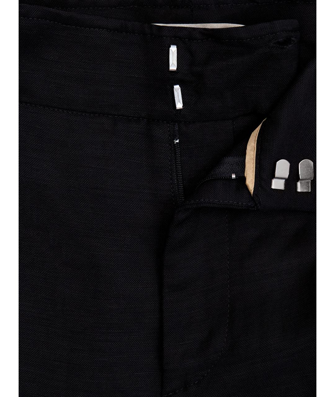 GENTRY PORTOFINO Черные льняные брюки узкие, фото 6