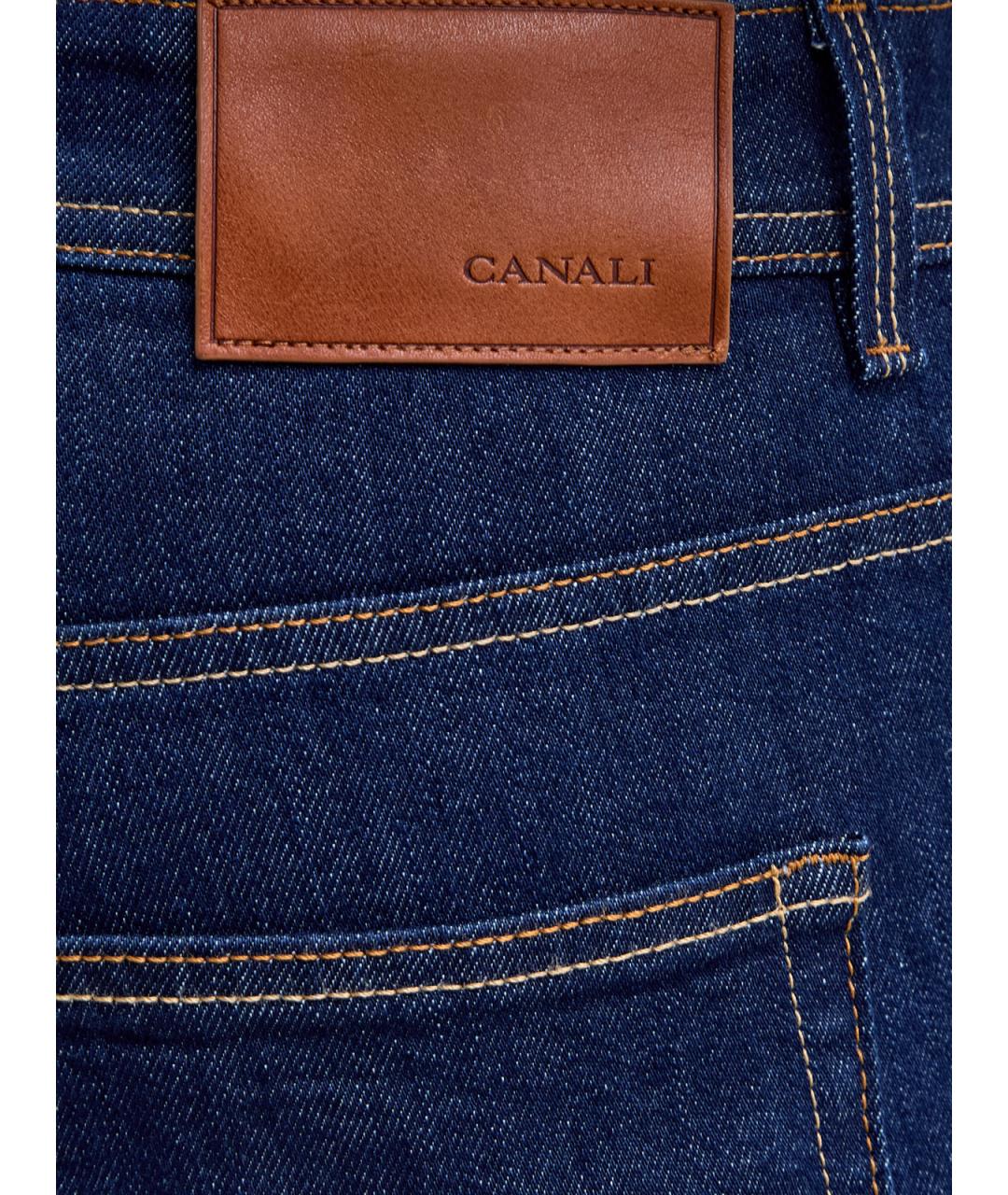 CANALI Синие хлопковые прямые джинсы, фото 5