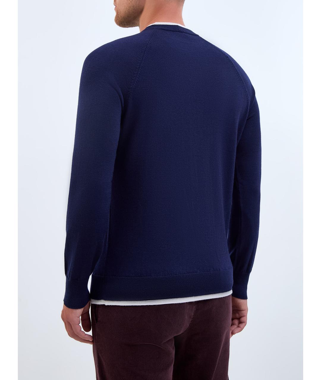 ELEVENTY Синий шерстяной джемпер / свитер, фото 4