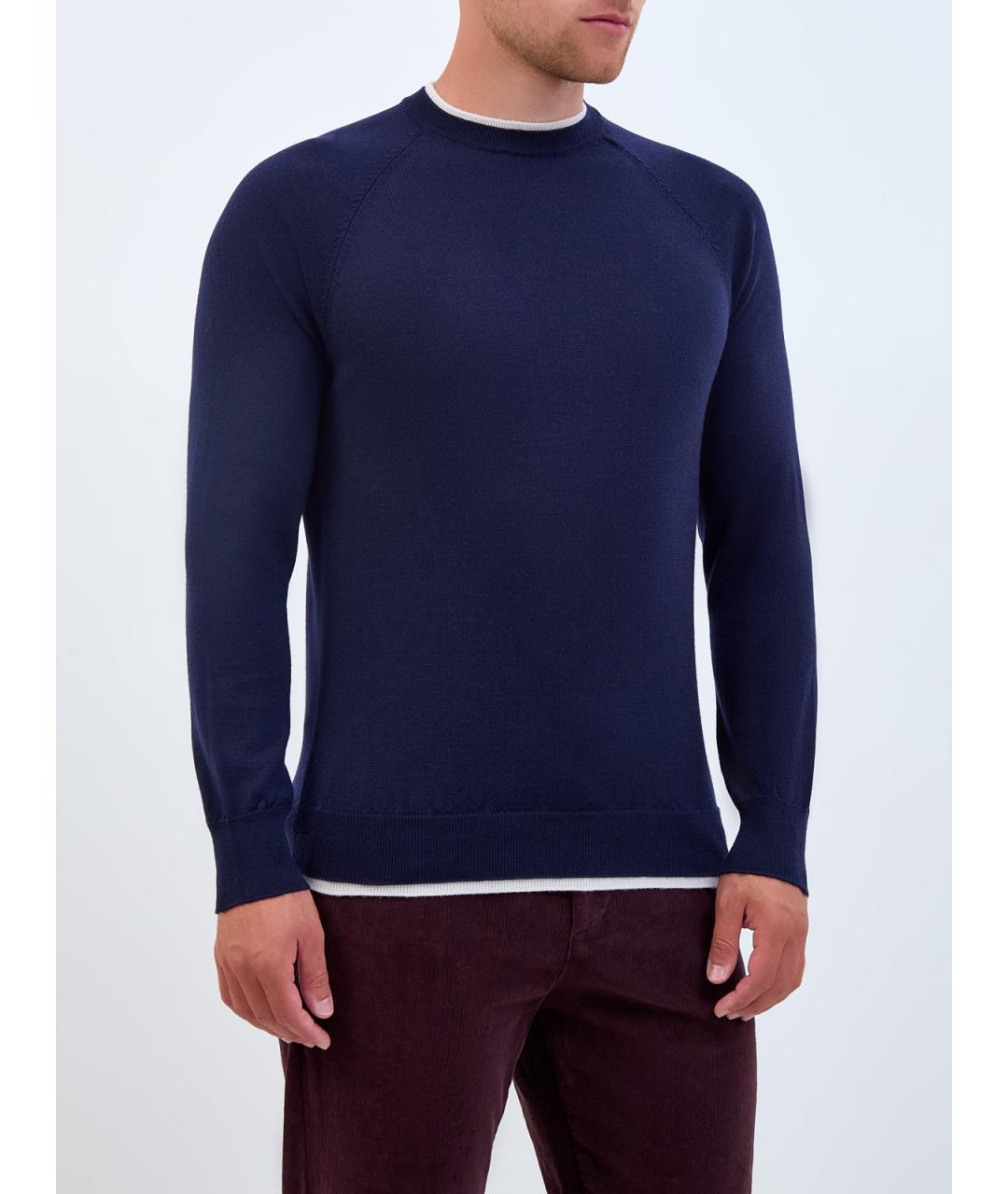 ELEVENTY Синий шерстяной джемпер / свитер, фото 3