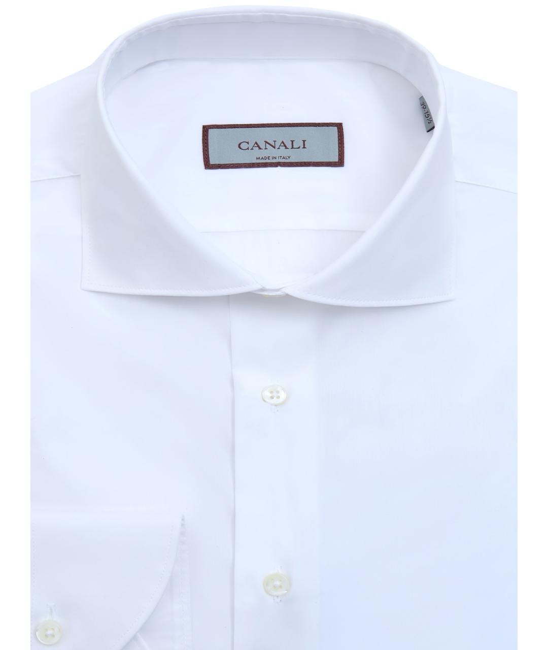 CANALI Белая хлопковая классическая рубашка, фото 2