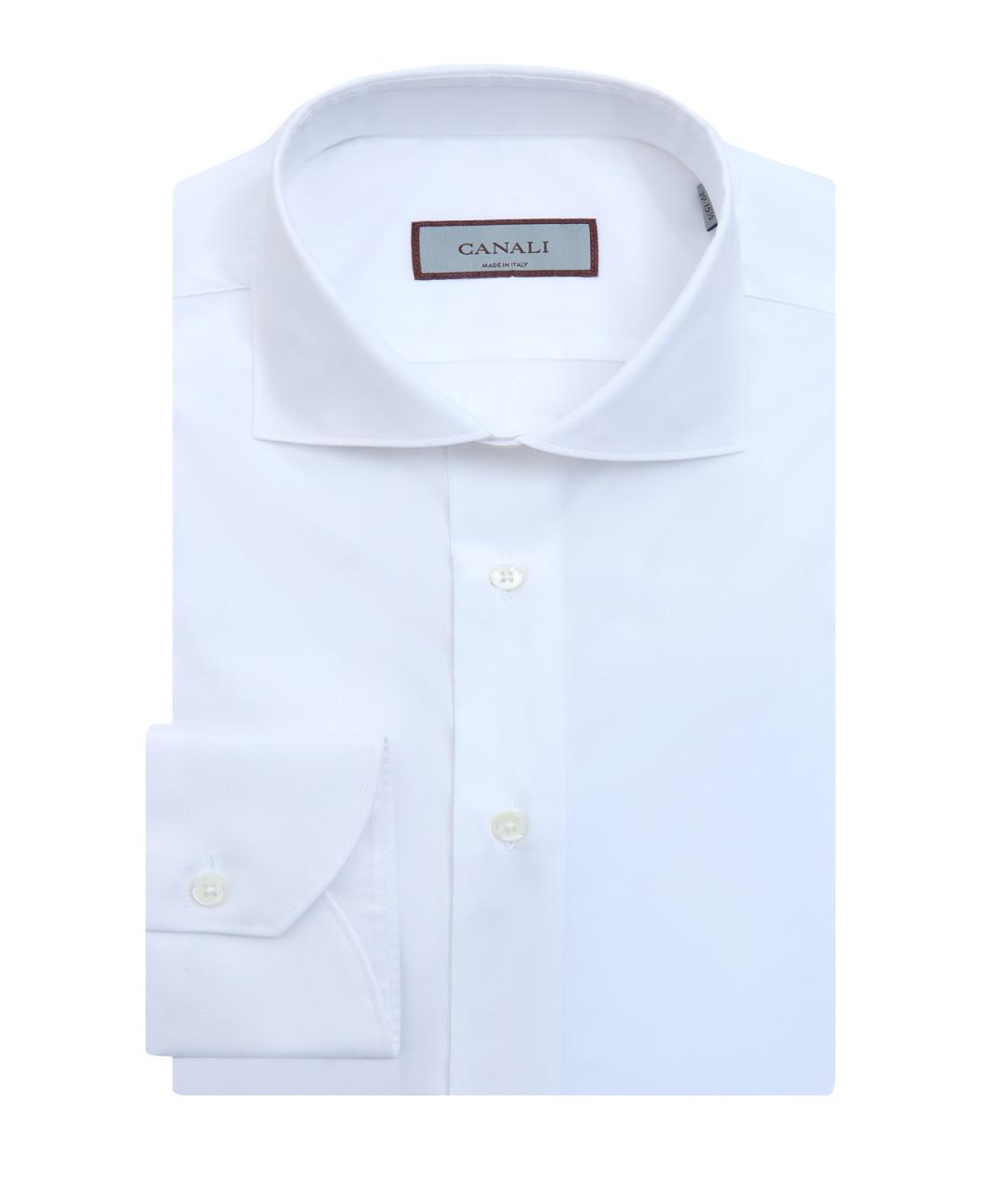 CANALI Белая хлопковая классическая рубашка, фото 1