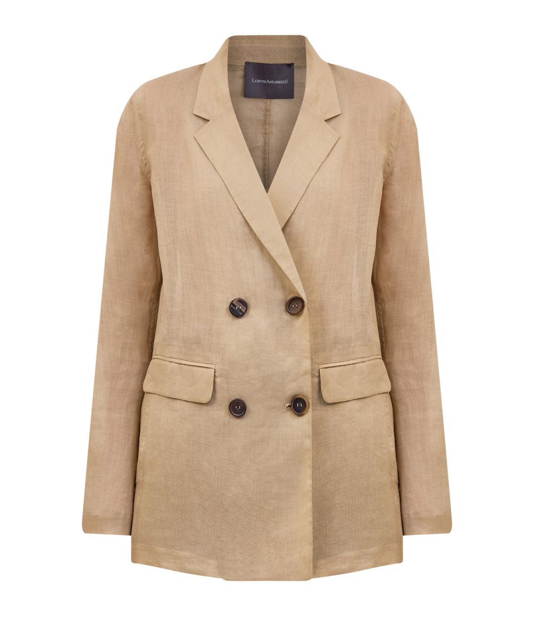 LORENA ANTONIAZZI Бежевый льняной жакет/пиджак, фото 1