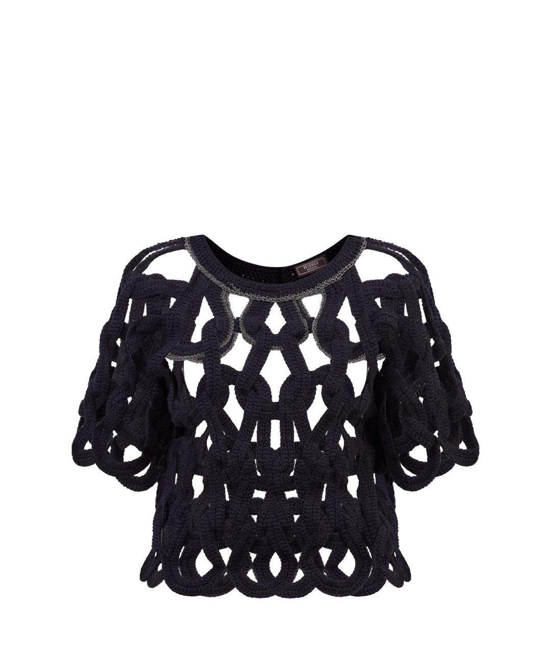 PESERICO Черный хлопковый джемпер / свитер, фото 1