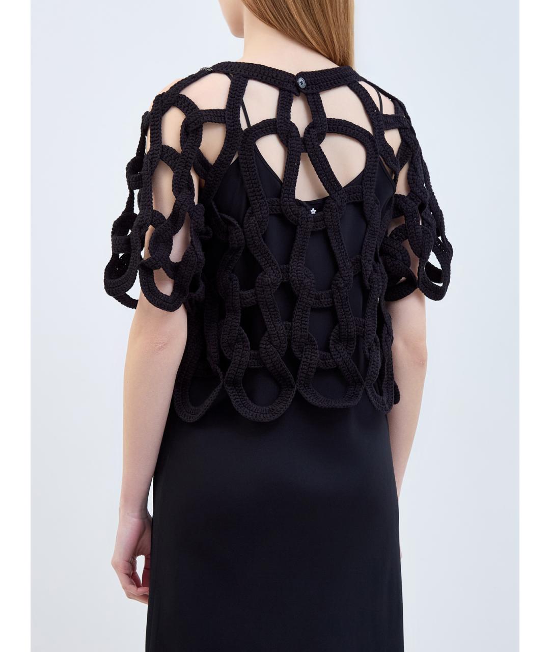 PESERICO Черный хлопковый джемпер / свитер, фото 4