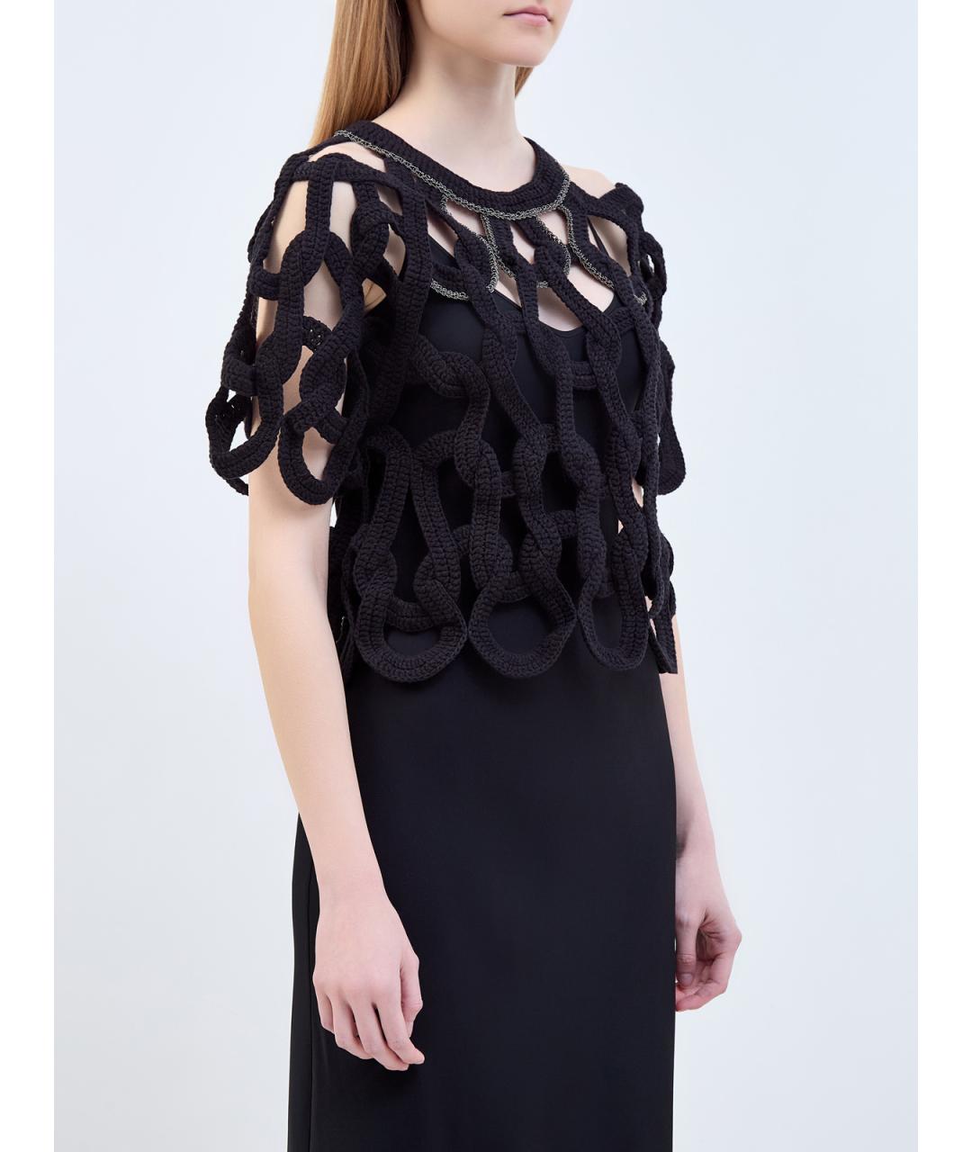 PESERICO Черный хлопковый джемпер / свитер, фото 3