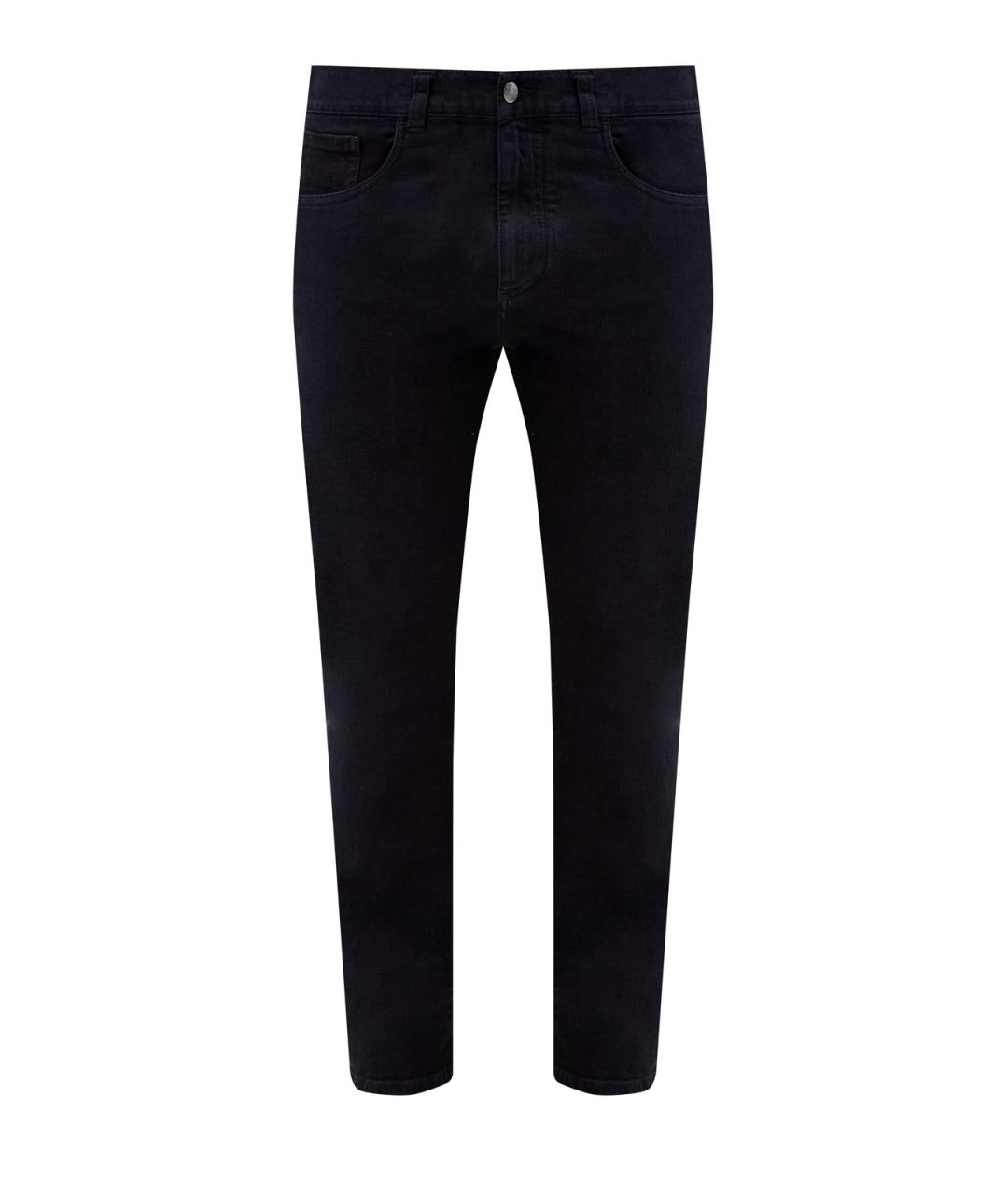 CANALI Черные хлопковые прямые джинсы, фото 1