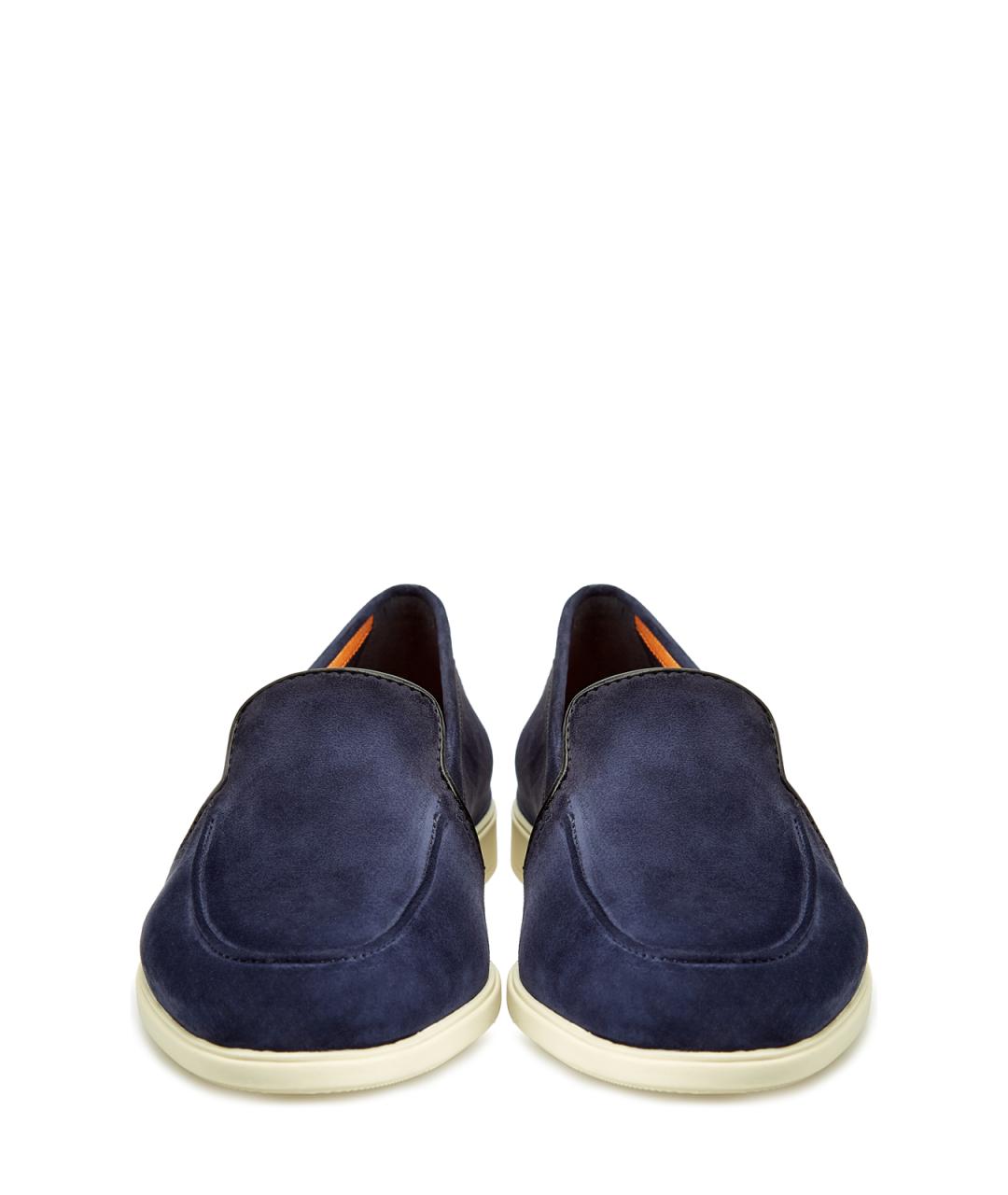 SANTONI Темно-синие замшевые лоферы, фото 5