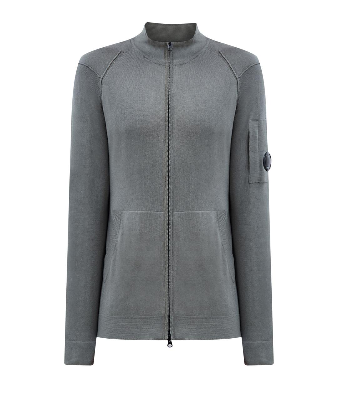 CP COMPANY Серый хлопковый кардиган, фото 1