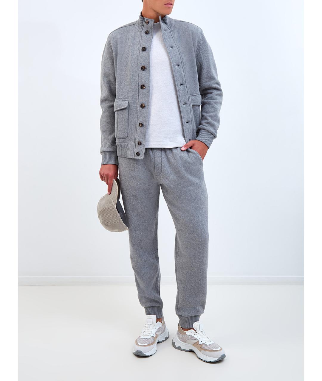 ELEVENTY Серые хлопковые повседневные брюки, фото 2