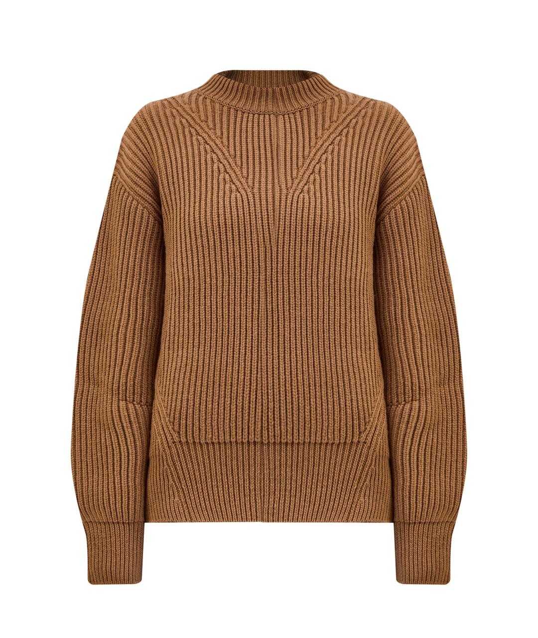 JIL SANDER Коричневый шерстяной джемпер / свитер, фото 1