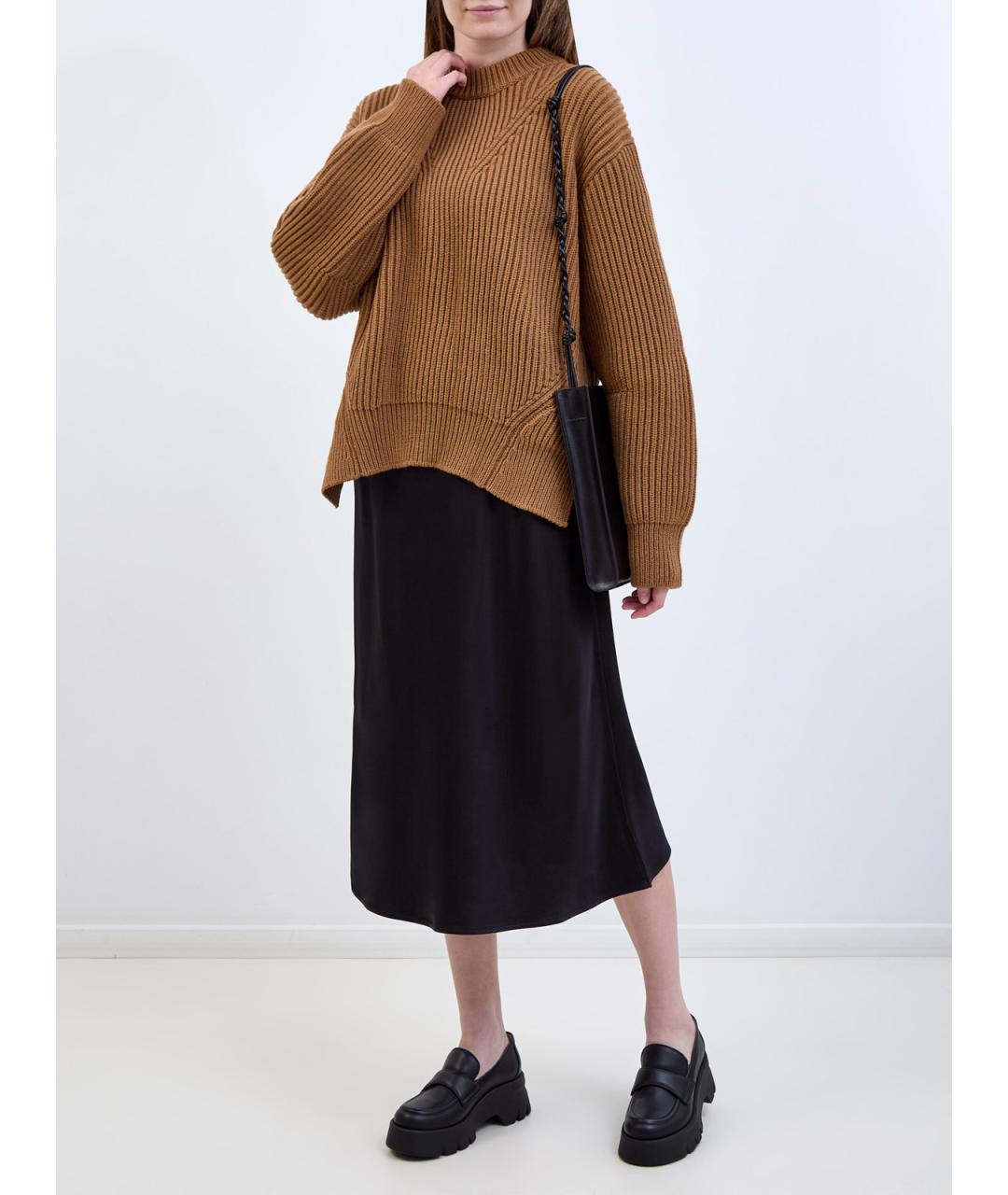 JIL SANDER Коричневый шерстяной джемпер / свитер, фото 2