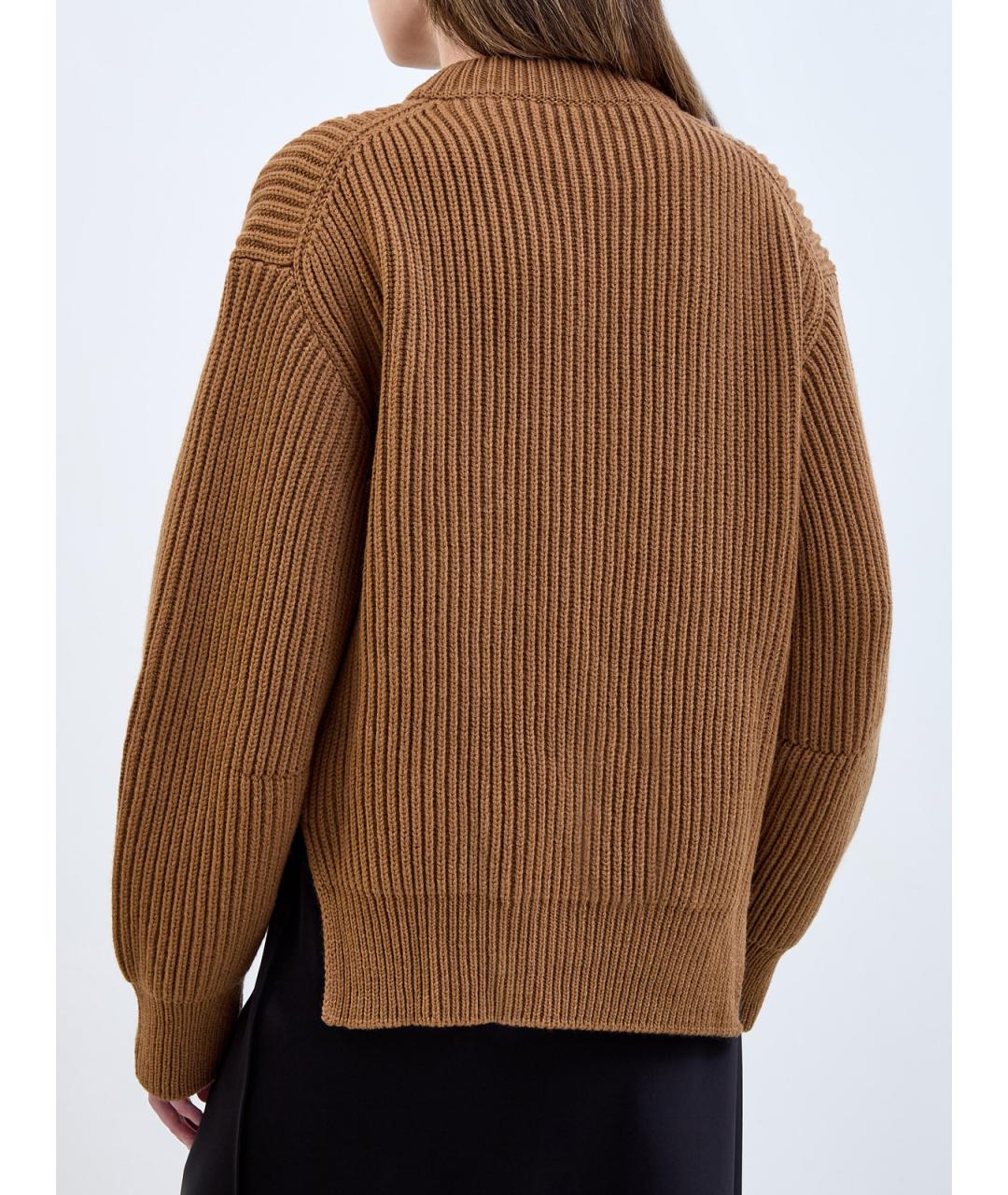 JIL SANDER Коричневый шерстяной джемпер / свитер, фото 4