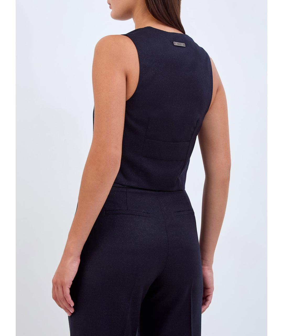 PESERICO Темно-синий шерстяной жилет, фото 4