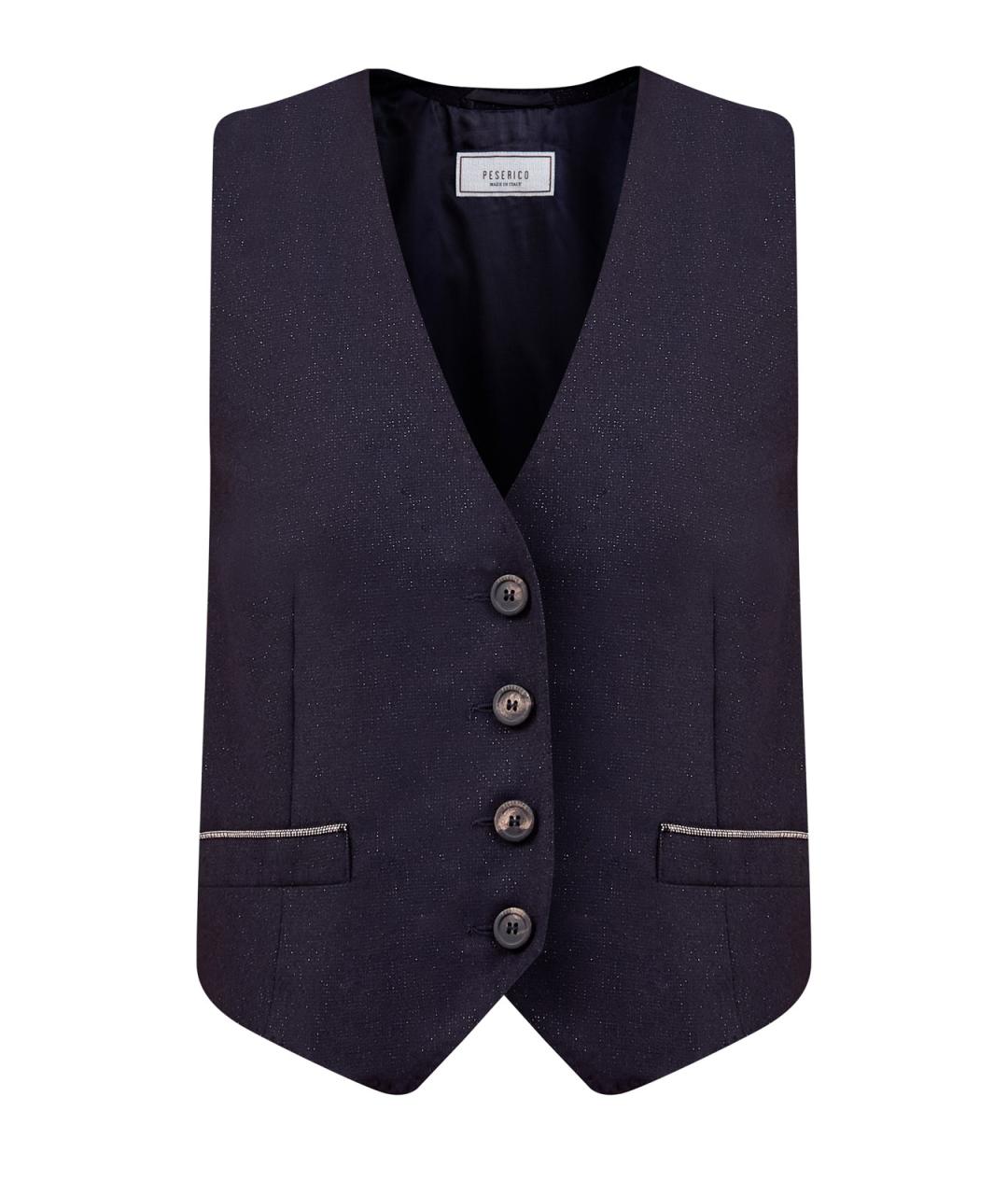 PESERICO Темно-синий шерстяной жилет, фото 1