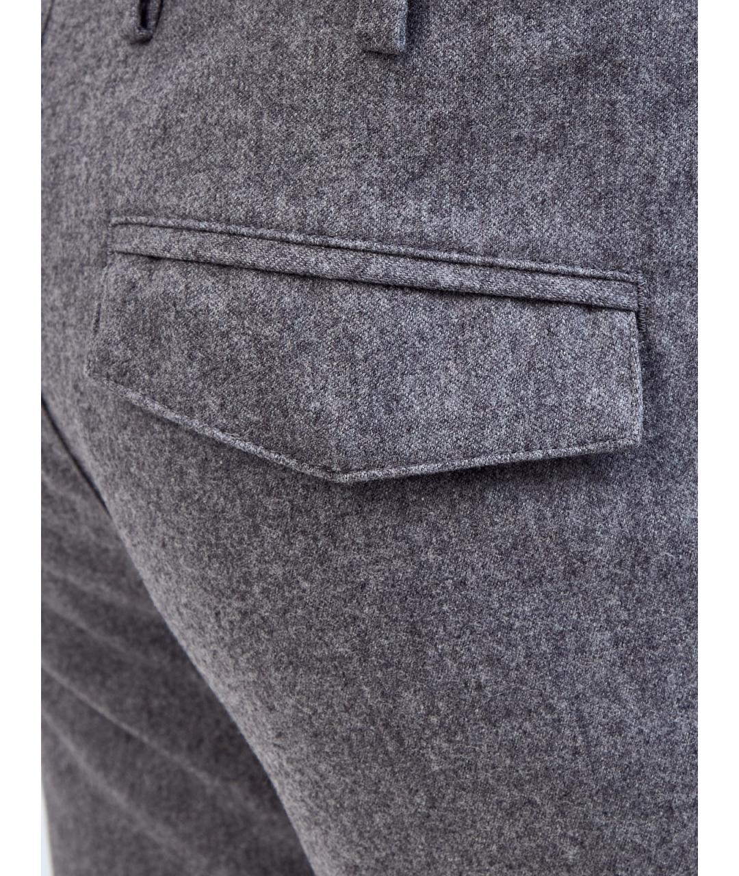 ELEVENTY Серые шерстяные повседневные брюки, фото 5