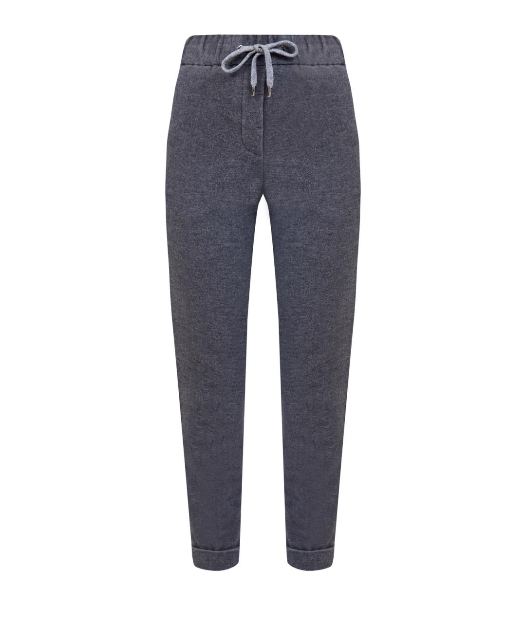 PESERICO Серые хлопковые брюки узкие, фото 1