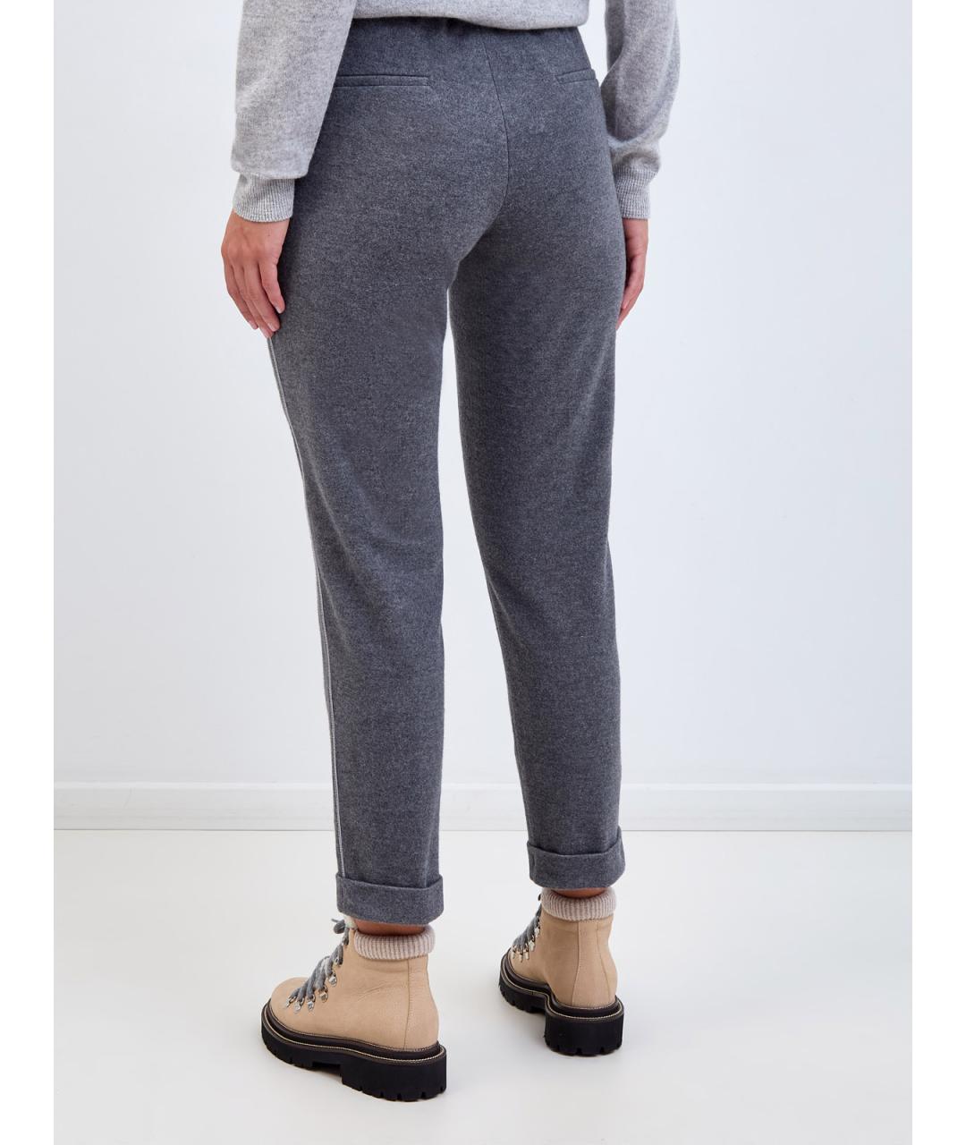 PESERICO Серые хлопковые брюки узкие, фото 4