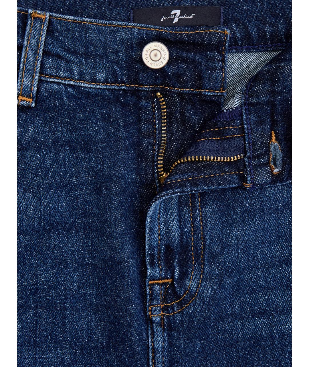 7 FOR ALL MANKIND Темно-синие хлопковые прямые джинсы, фото 6