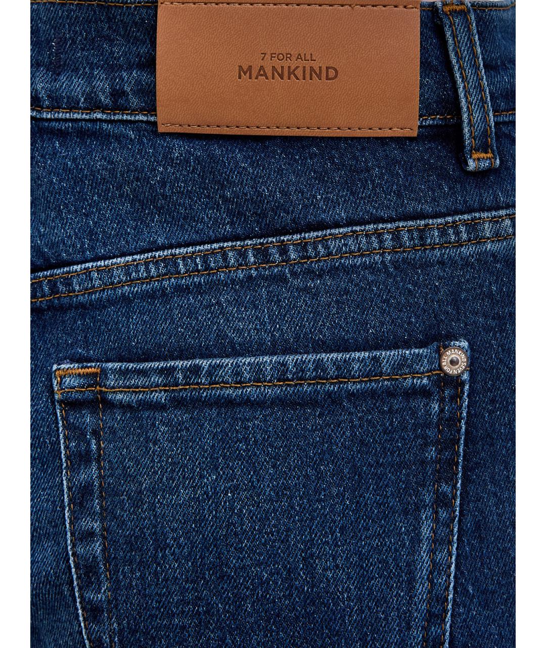 7 FOR ALL MANKIND Темно-синие хлопковые прямые джинсы, фото 5