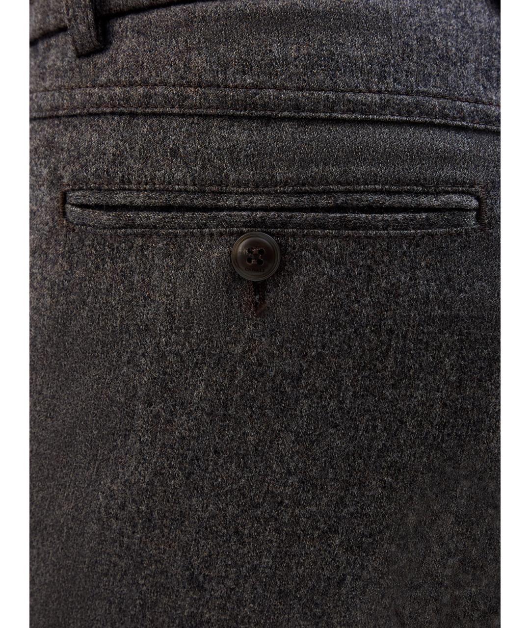 CANALI Бежевые шерстяные повседневные брюки, фото 5