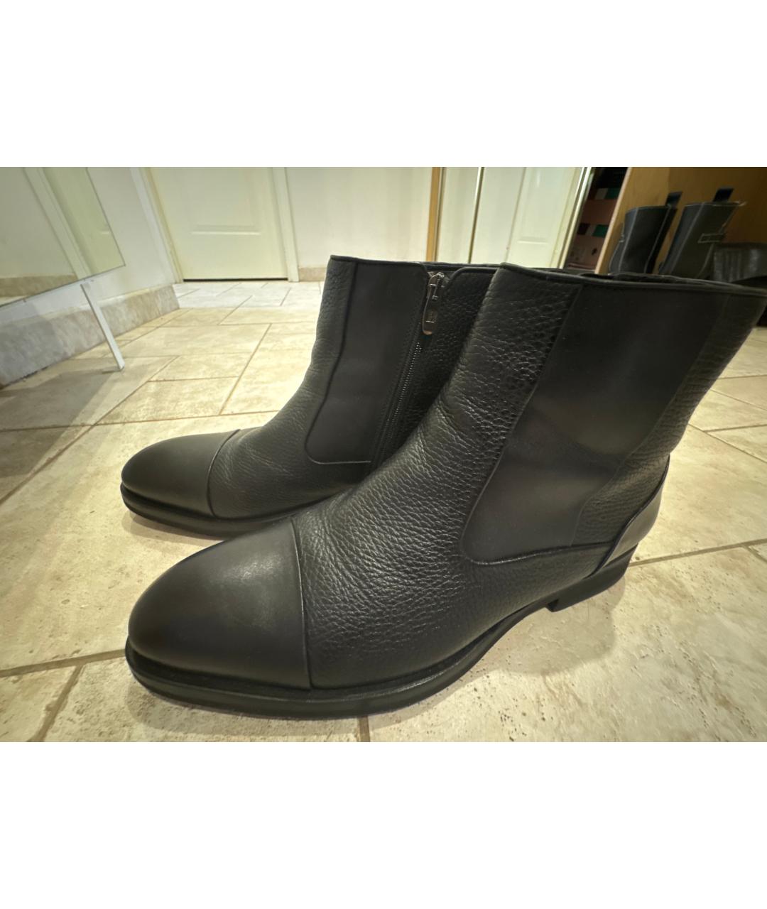 BARRETT Черные кожаные высокие ботинки, фото 3